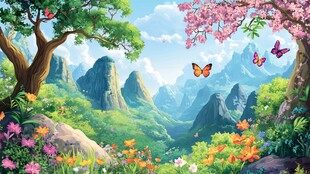 蝴蝶谷风景画