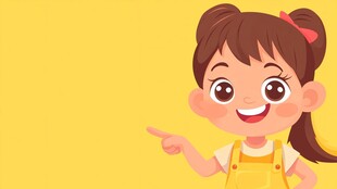 卡通女孩扁平插画