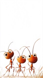 手绘蚂蚁动物插画