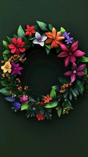 橡皮泥花环插画