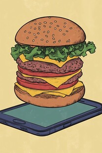 汉堡插画宣传素材背景