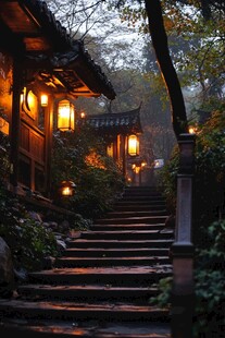 云栖竹径古典建筑风景