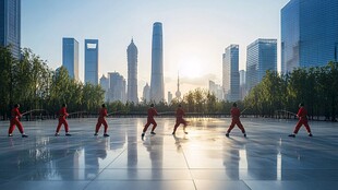 外滩晨练太极拳