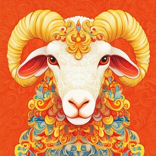 十二生肖羊插画