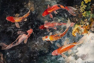 油画锦鲤