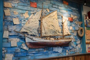 渔船装饰墙