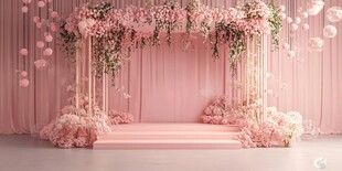 粉色简约仪式区