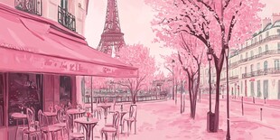 巴黎插画宣传素材背景