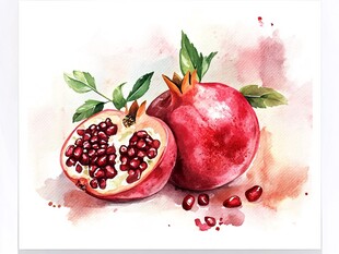 原创插画石榴