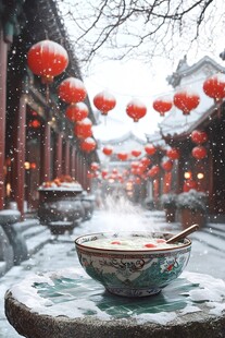 新年春节汤圆灯笼元宵