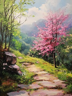 春天风景油画