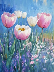 花卉油画郁金香