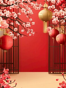 灯笼梅花背景图