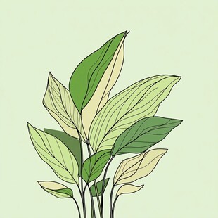 简洁风格植物插画