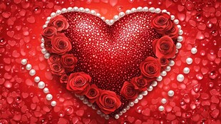 爱心形状玫瑰花背景