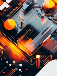 橙色科技智能背景