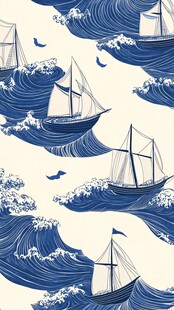 海洋船提花印花