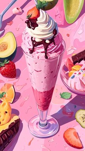 少女心甜点插画