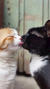 猫咪亲吻