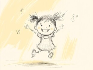 手绘动感儿童