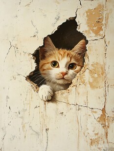 墙头上的小猫咪