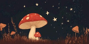 原创蘑菇插画图案