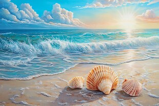 精细工笔海景画