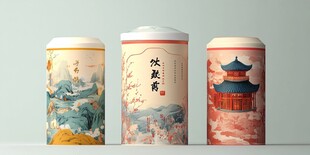 茶叶罐包装插画
