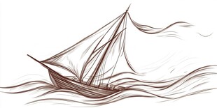 扬帆远航线稿