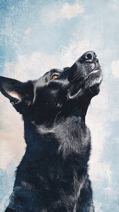 眺望远方的宠物狗狗