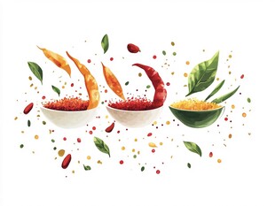 辣椒粉包装插画