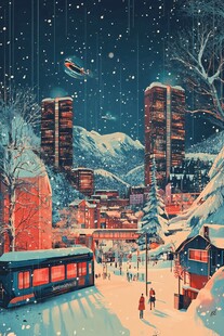 雪景插画
