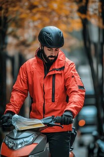 骑摩托的快递员