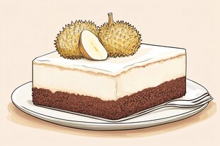 榴莲蛋糕卡通图案