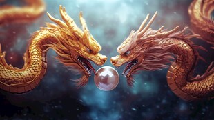 高清唯美双龙戏珠