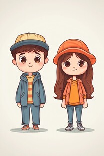 原创卡通男孩女孩