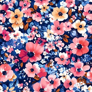 小碎花数码印花图案