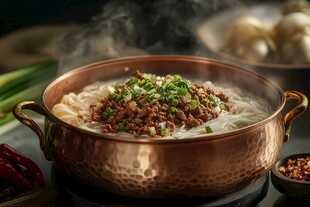 深底上的肉末粉条