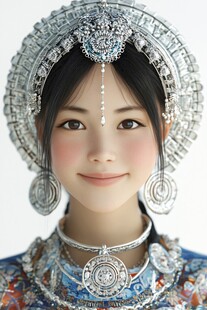 手绘少数民族美女