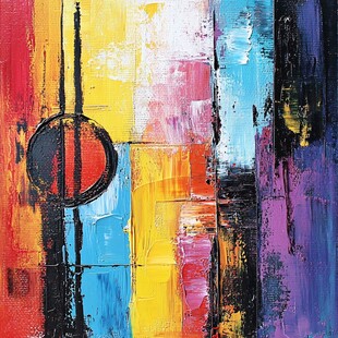 油画色块无框画