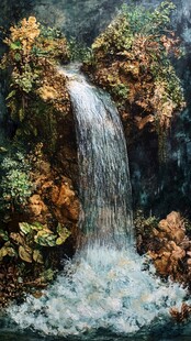 油画瀑布