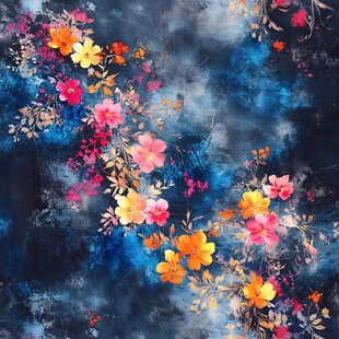 抽象数码印花花卉