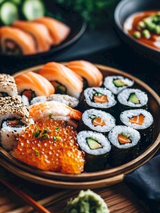料理日本寿司摆盘