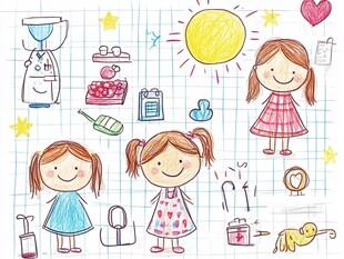 手绘儿童人物素材