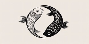 鱼的太极图案标识