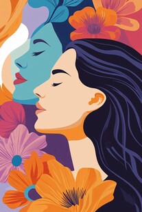 简约插画女性化