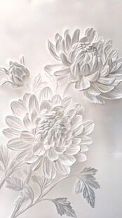 3d浮雕金属牡丹花