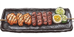 美食插画烧烤创意手绘