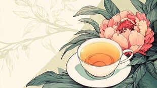 花茶插画设计