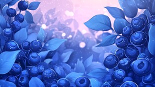 蓝莓包装插画